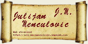 Julijan Menčulović vizit kartica